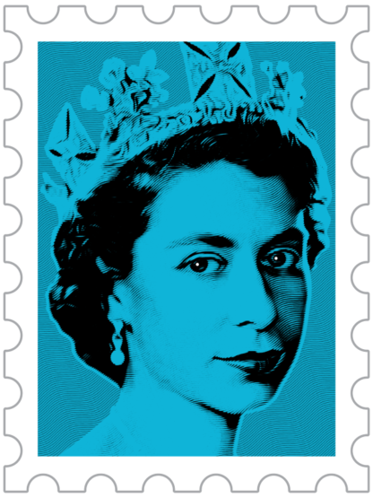 Queen Elizabeth II postage stamp T-shirt