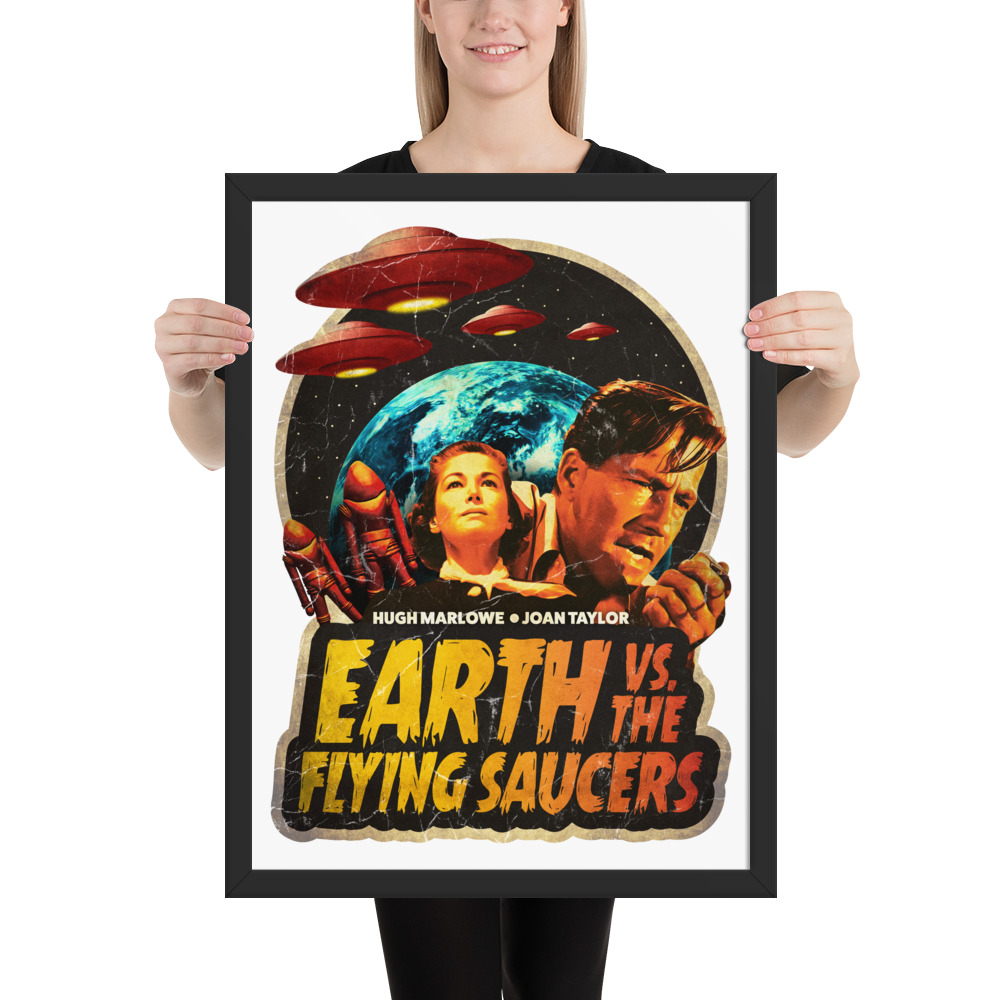 Earth vs the Flying Saucers framed poster
