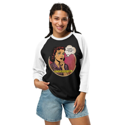 Please Come Back To Me 3/4 sleeve raglan shirt - Image 2