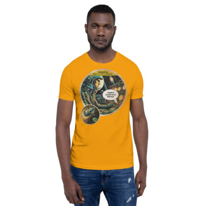In the Capsule (retro sci-fi comic art) Unisex T-shirt - Image 9