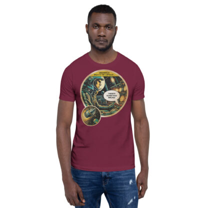 In the Capsule (retro sci-fi comic art) Unisex T-shirt - Image 3