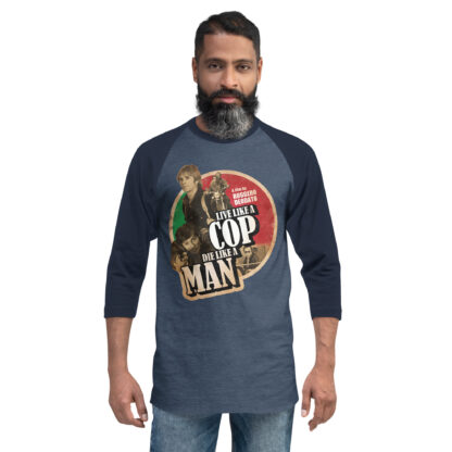 Live Like a Cop Die Like a Man 3/4 sleeve raglan shirt - Image 3