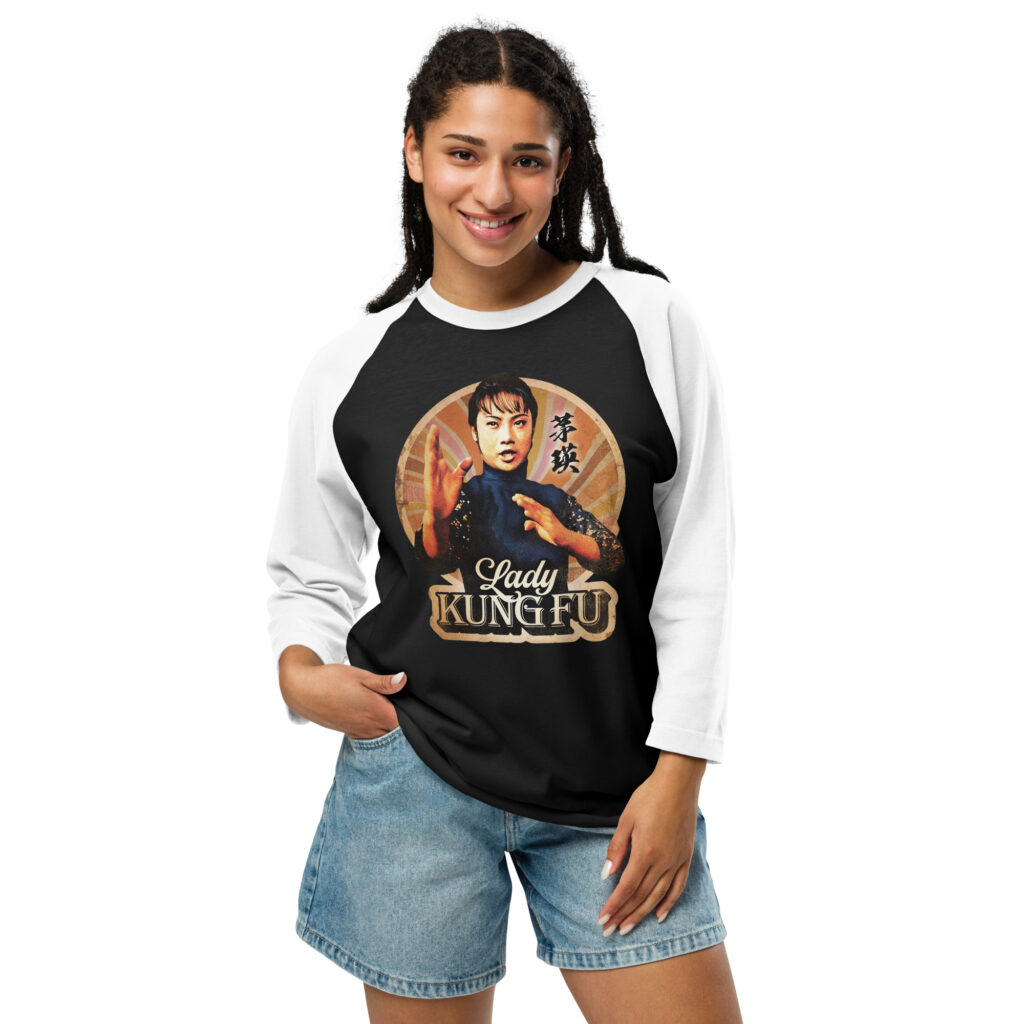 Lady Kung Fu 3/4 sleeve raglan shirt