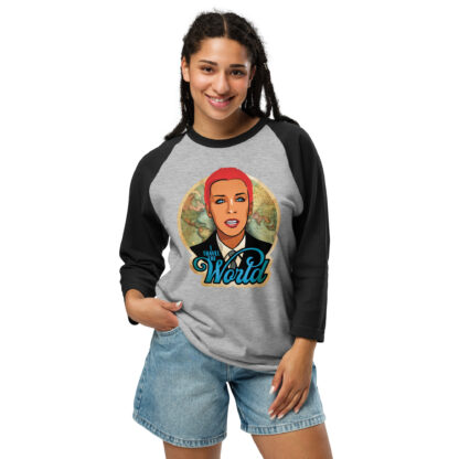 I Travel The World 3/4 sleeve raglan shirt - Image 3