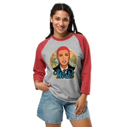 I Travel The World 3/4 sleeve raglan shirt - Image 4