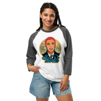 I Travel The World 3/4 sleeve raglan shirt - Image 10